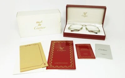 $599 • Buy N.o.s. Vintage Eyeglasses Cartier Romance T8100056 Platinum Gold Frame Louis