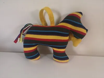 Little Jellycat Jolie Puppy Dog Musical Pull Cot Toy Bright Stripes Retired • £7.65