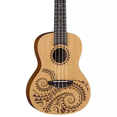 Luna Uke Tattoo Spruce Concert Ukulele Natural W/ Gig Bag • $99