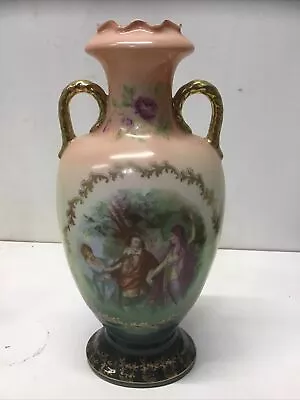 1904-18 Victoria Austria Schmidt Porcelain Garrick Between Comedy & Tragedy Vase • $115