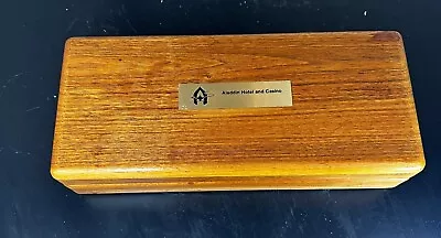 Vintage 1970's Aladdin Hotel  Las Vegas Poker Chip Wood Set - VIP Guest Gift • $235