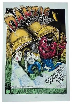 Emek - 1995 - Danzig / Marilyn Manson Concert Poster James A. Rhodes Arena • $119.99