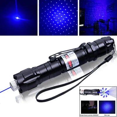 2000Miles BLUE Laser Pointer Pen 470nm Rechargeable 1mw Lazer Beam+Batt+Charger • £9.95