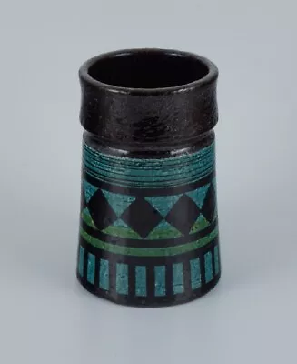 Olle Alberius For Rörstand Atelje. Ceramic Vase With Geometric Pattern. 1960s. • $300