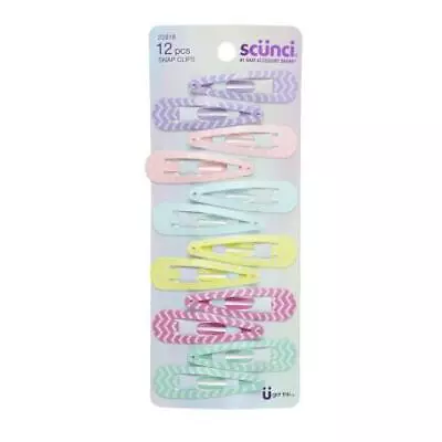 Scunci Girl Metal Snap Clip Hair Barrettes In Colorful Prints 12-Pieces • $6.95