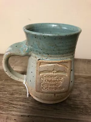 *Vintage Pottery Green Ombré Glaze 4.25” Mug Handle Sautee Nacoochee GA • $6.99