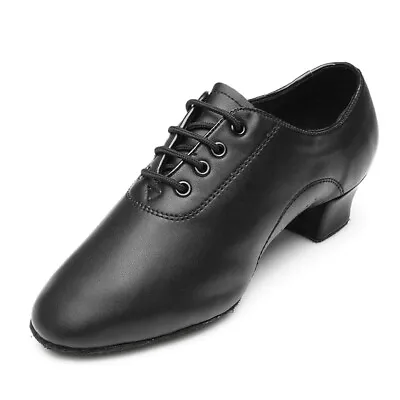 Brand New Adult Men's Boys Ballroom Latin Dance Shoes Black PU Tango Salsa Shoes • $19.46