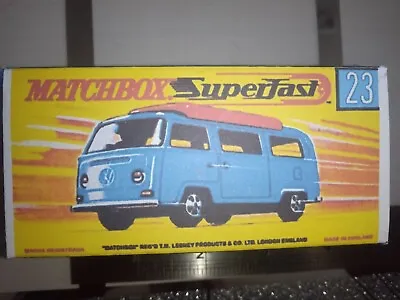 Matchbox -  No23 Oversize Promotional VW Camper Blue -  Box Only • £3.30