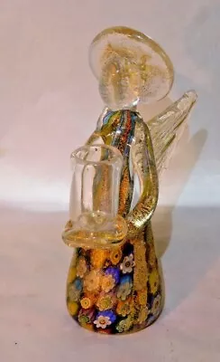 Vintage Hand Blown Murano Glass Angel Candle Holder- Millefiori • $75