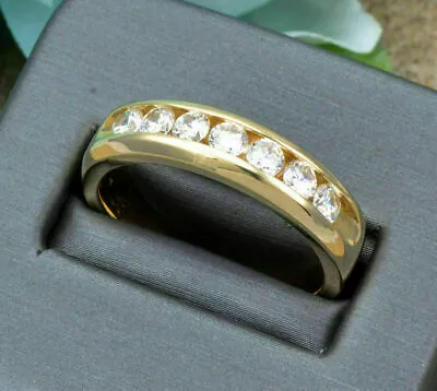 1Ct Round Cut Lab Created Diamond 14K Yellow Gold Over Men's Engagement Ring • $101.24