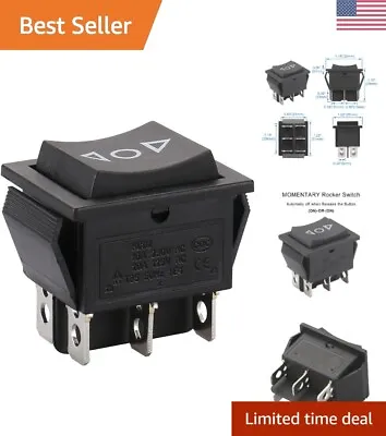 Rocker Switch - Momentary 6 Pin DPDT - ON/Off/ON - AC 250V/10A 125V/15A Black • $9.99