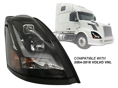 For With LED Light Bar Headlight 04 - 18 VNL VN Truck Black Type Passenger Side • $255.99