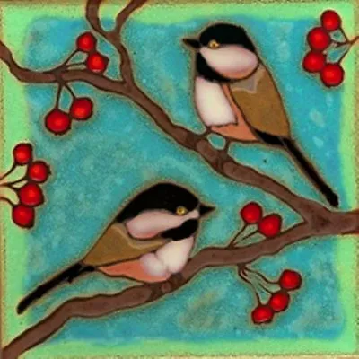 Ceramic Tile Chickadees Wall Decor Hotplate Installation Backsplash Mural Mosaic • $46.95