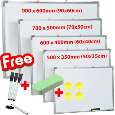 Magnetic Whiteboard Small Large White Board Dry Wipe Notice Office School Home • £8.75