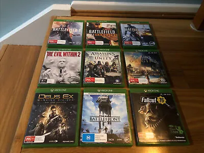XBOX ONE Games Bundle X 9 (ASSASSINS CREED BATTLEFIELD AND FALLOUT ETC) • $69.99