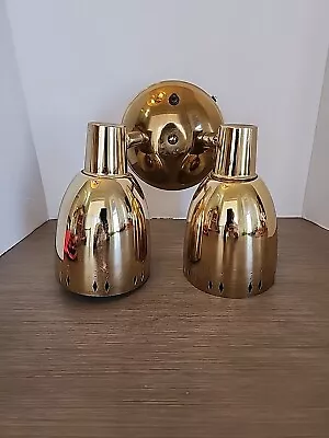 VTG Mid Century MCM Double Swivel Brass Atomic Wall Sconce Light Lamp • $75