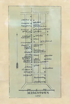 1858 Town Map Of Masontown Fayette County Pa • $30