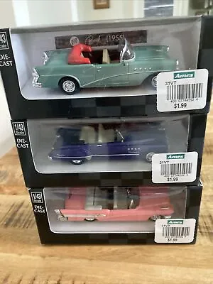 NEWRAY City Cruiser Collection 3 BUICKS 1/43 Die Cast Cars NEAR MINT '49 '55 '58 • $29.95