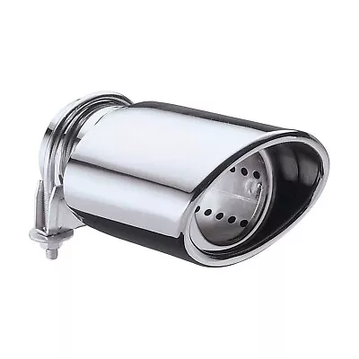 E-Tech Stainless Steel Single Tube Oval Exhaust Tip Trim Fits OD 35-64mm • $40.52