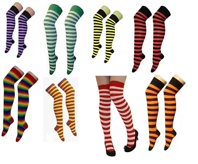 Ladies Over The Knee Striped Socks For Fancy Dress Or Hen Parties • £3.97