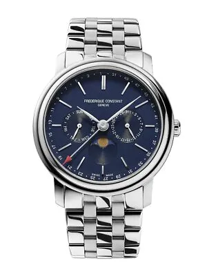 Frederique Constant Silver Mens Multi Dial Watch Classics Index Business Timer • $895