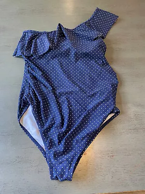 Blue One Shoulder MOTHERHOOD MATERNITY One Piece Swimsuit Size Small • $6.99