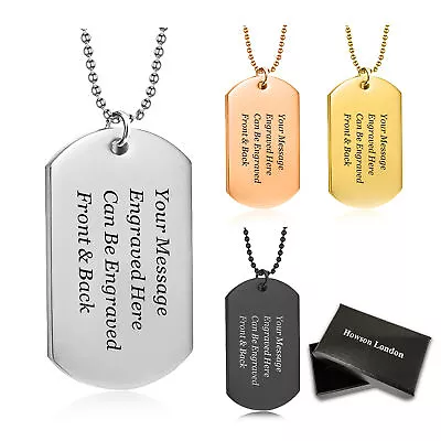 Personalised Mens Army Dog Tas ID Tag  Necklace Both Sides Engraved Gift For Him • £6.99