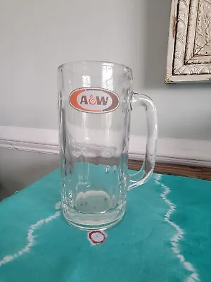 Vintage A&W Logo All American Food Large Heavy Glass AW Root Beer Mug 7” Tall • $17.95