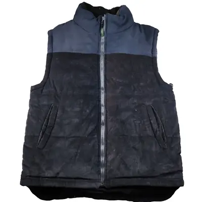 $15.75 • Buy Vintage 90s Champion Mens Navy Size Medium Corduroy Full Zip Puffer Vest Gilet