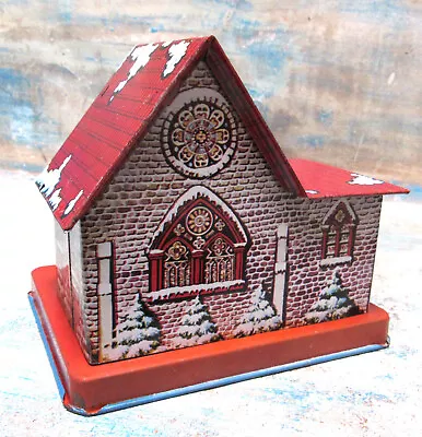 Vintage Tin Litho Still Church Bank US Metal Toy MFG Co • $3.25