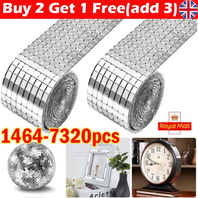 £4.32 • Buy Glass Mirror Mosaic Wall Tiles Sticker Self-Adhesive Decal Tile Home Decor DIY_