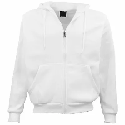 Adult Unisex Zip Plain Fleece Hoodie Hooded Jacket Mens Sweatshirt Jumper XS-8XL • $10.62