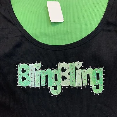 Womans Tank Top Size L Bling Bling Shimmering Super Cute!! • $14.99