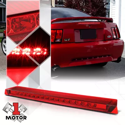 Chrome Housing Red Lens Rear LED Third [3rd] Brake Light For 99-04 Ford Mustang • $32.89