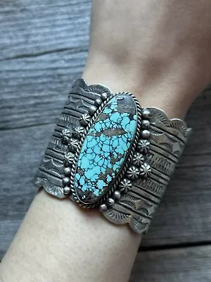 Navajo Sterling Silver Royston Turquoise Cuff Bracelet CY • £1995.33