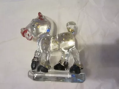 Vintage Heisey Glass Plug Horse Sparky Hand Painted Charlton Decoration NR • $54.95