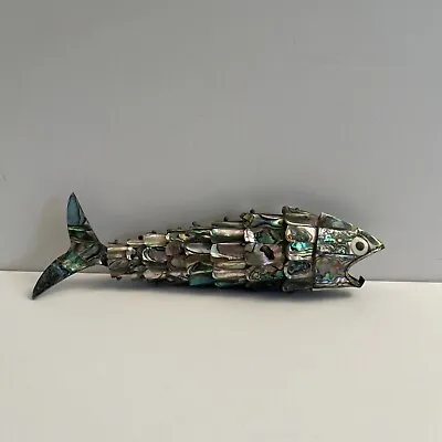 Abalone Mother Of Pearl Articulated Fish Bar/Beer Bottle Opener 7.5  Excellent! • $59.99