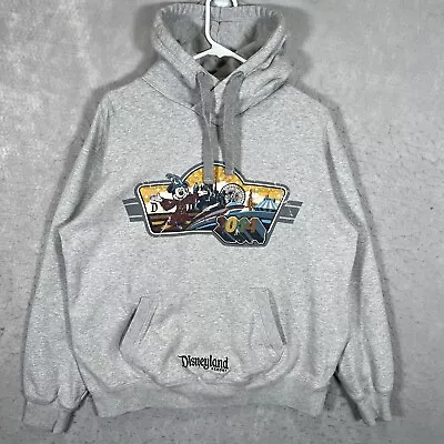 A1 Disney Parks 2014 Mickey Mouse Hoodie Sweatshirt Adult Large Gray Mens • $5.99