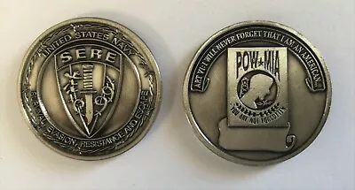 Navy & Marine SERE School POW/MIA Challenge Coin Warner Springs CA Brunswick ME • $10.99