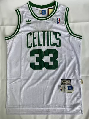 Retro Larry Bird #33 Boston Celtics Basketball Jerseys Stitched White • £19.80