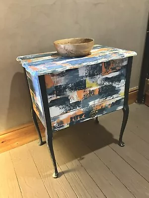 Small Cabinet Upcycled Vintage Rustic Wooden Shabby Boho Unique Queen Anne Legs • £185