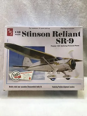 $22.80 • Buy AMT Stinson Reliant SR-9 1/48 Scale Model Airplane Kit New Sealed Deluxe Box