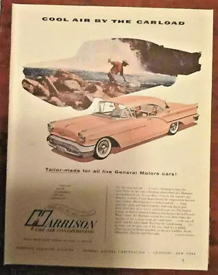 Harrison Auto Air Condition Print Ad 1957 Art Retro 1950s Vintage Illus. GM Cars • $5