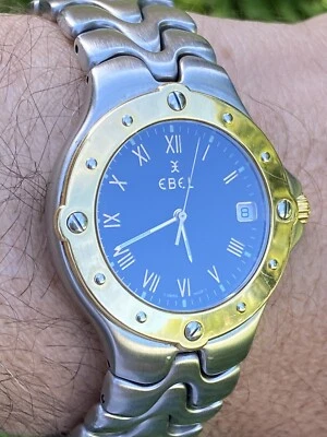 £595 • Buy Ebel  Sport Wave Watch 18CT Gold Bezel Men’s Amazing Condition