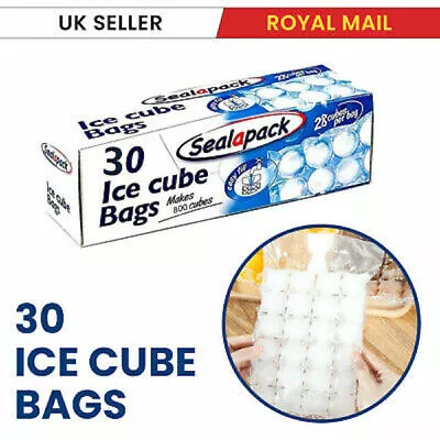 Sealapack 30 Ice Cubes Bags Pouches Fridge Freeze Storage Makes 840 Cubes UK • £5.60