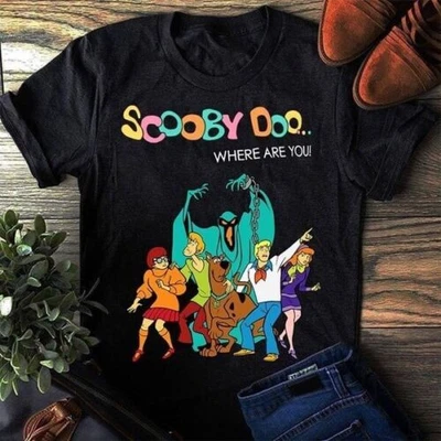 $7.99 • Buy Scooby Doo Cartoon Funny T Shirt Basic Black Short Sleeve Tee Unisex