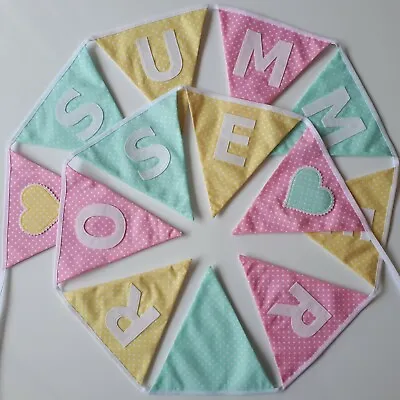 £31.25 • Buy Personalised Pastel Polka Dot Fabric Bunting ~ Name Gift / Baby Girl ~ Nursery