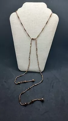 Vintage Copper Colored Bead Necklace That Ties 43  • $10