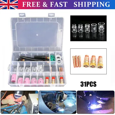 £29.66 • Buy 31Pcs Welding Torch Stubby Gas Lens TIG Torch Glass Cup Set For WP-17/18/26 New