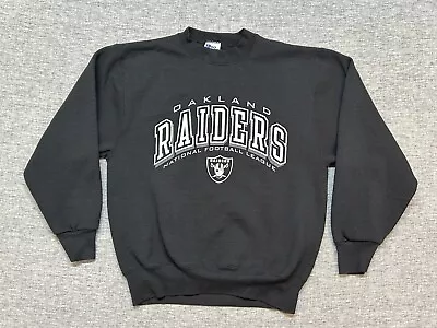 Oakland Raiders Sweatshirt Mens Medium Black Pullover Pro Player NFL USA Adult • $99.98